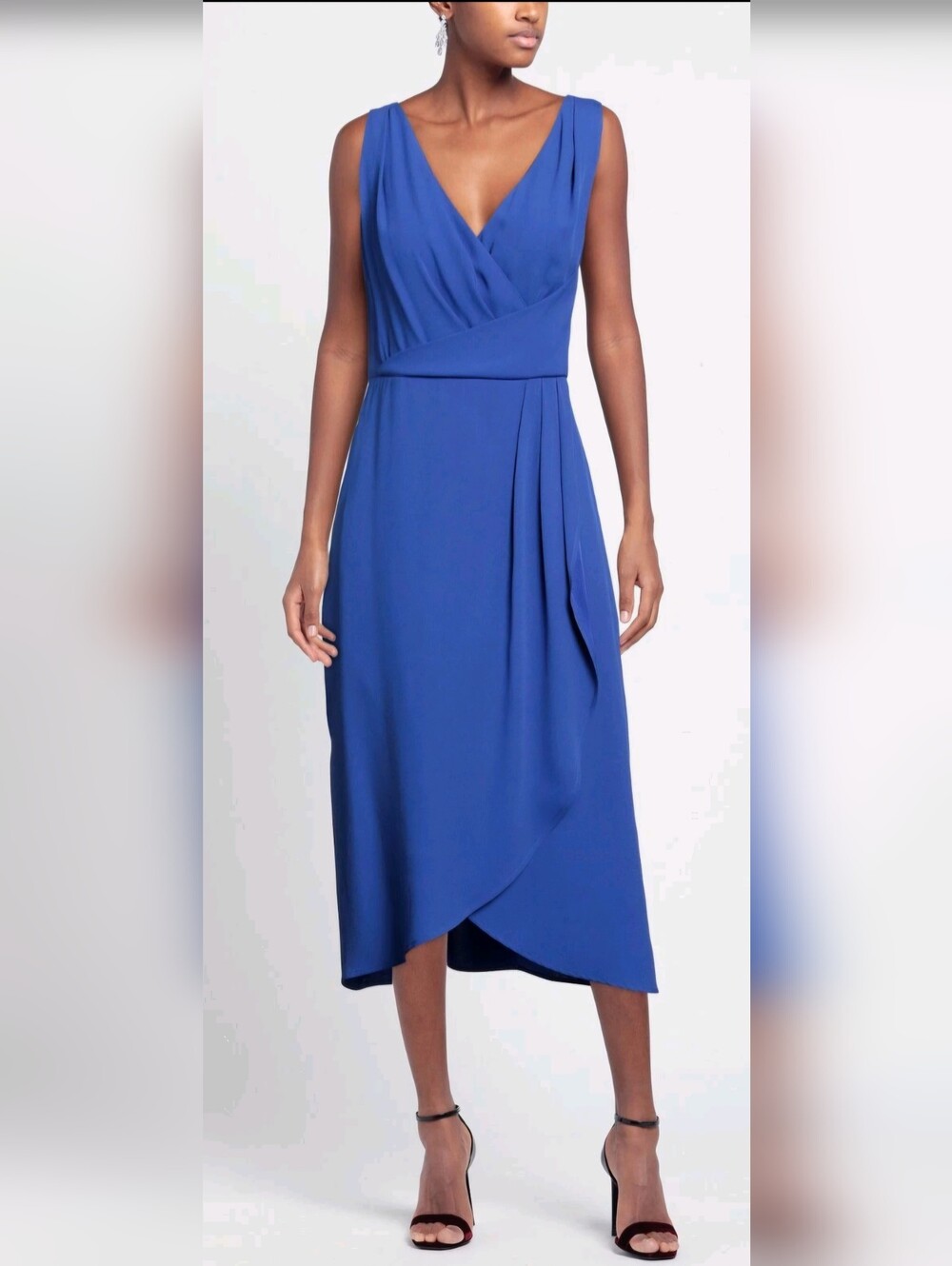 NWT Caractere Blue Draped dress Size 34 4 Small XS